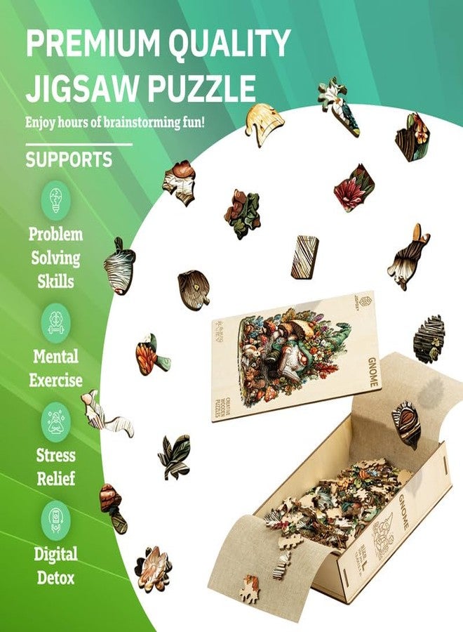 Jigfoxy أحجيات خشبية من جيجفوكسي للكبار، أحجيات خشبية على شكل قزم للكبار، أحجية خشبية فريدة على شكل حيوان، لمحبي الأحجيات، للعائلة، والأصدقاء (متوسط - 11.5 × 11.3 بوصة - 189 قطعة) - Image 5